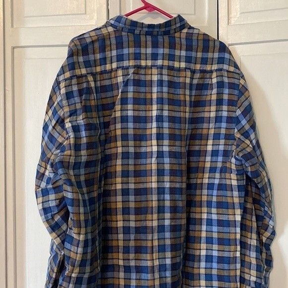 Haupt Germany casual plaid linen button down.  Size XL - Picture 6 of 7